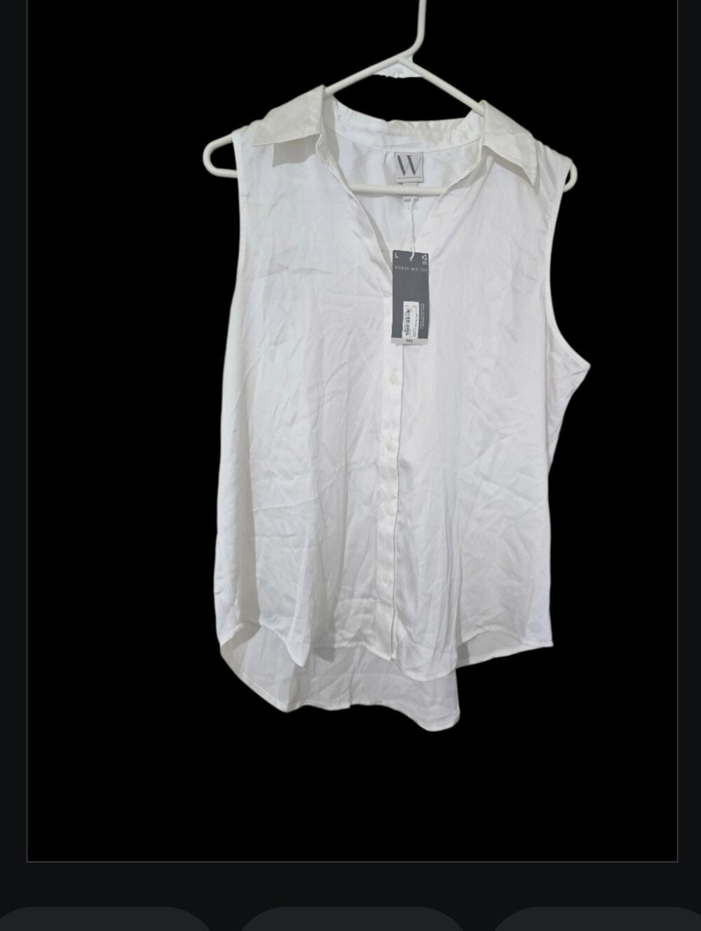 Nwt. Worthington Sleeveless Button-Down Shirt - White